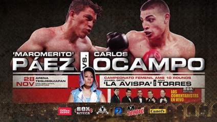 Calendario de Boxeo Mexicano, 28 de noviembre: Canal y Horario
