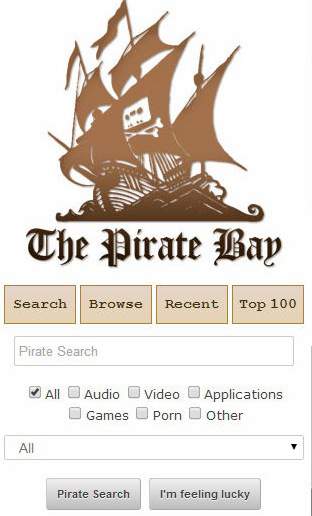 La página de inicio de TheMobileBay era más simple que el sitio web regular de Pirate Bay. (TheMobileBay)