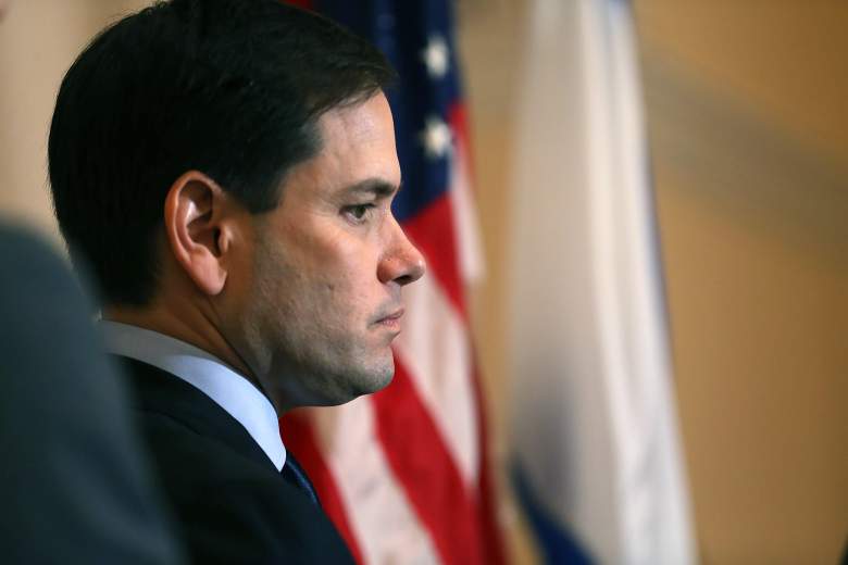 Marco Rubio, aquí, en una conferencia de prensa en la Florida, necesita ganar su estado natal para mantener su viabilidad en la carrera por el presidente. (Getty)