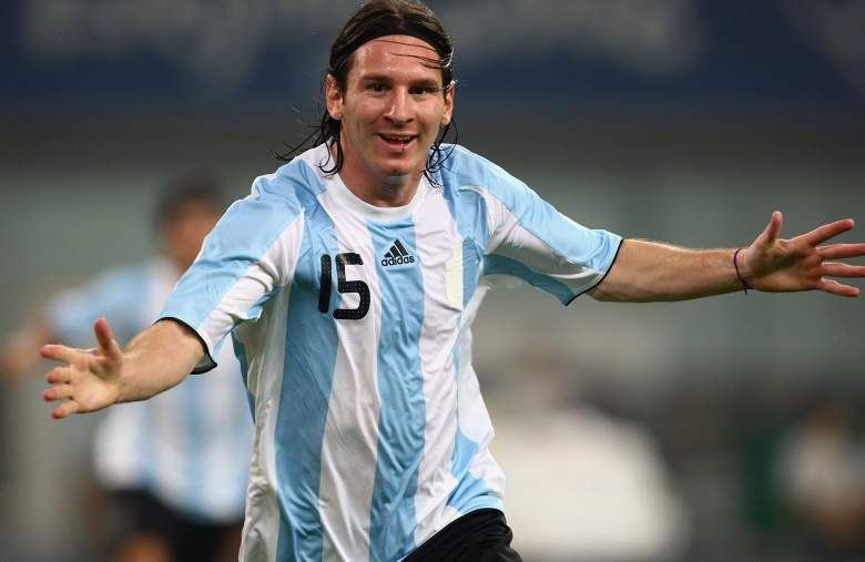 Messi con la camiseta de la selección Argentina