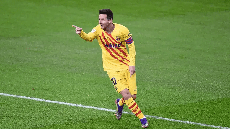 Lionel Messi celebrando su gol ante el Athletic