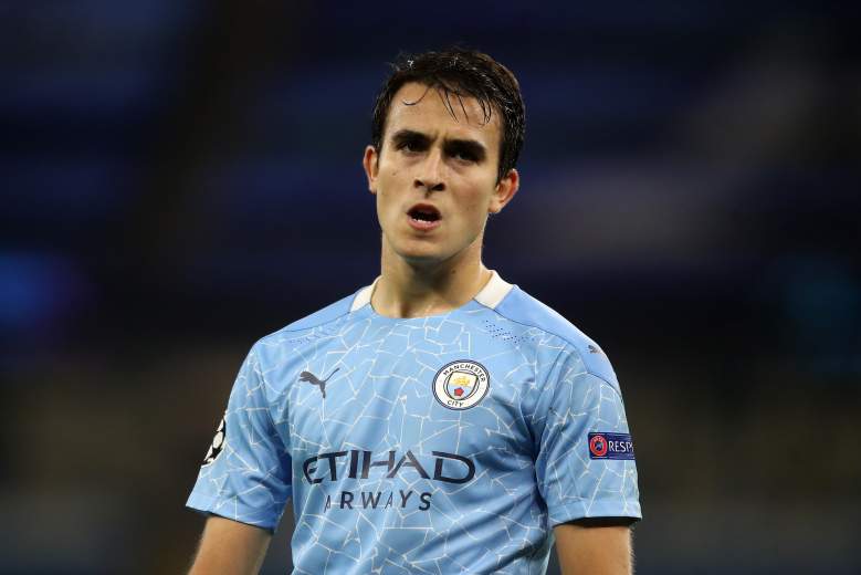 Eric García del Manchester City reacciona durante el partido de la etapa del Grupo C de la Liga de Campeones de la UEFA entre el Manchester City y el FC Porto en el Etihad Stadium el 21 de octubre de 2020 en Manchester, Inglaterra.