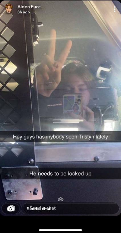 Aiden Fucci y su foto de Snapchat