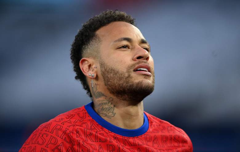 Neymar del Paris Saint-Germain antes del segundo partido de cuartos de final de la Liga de Campeones.