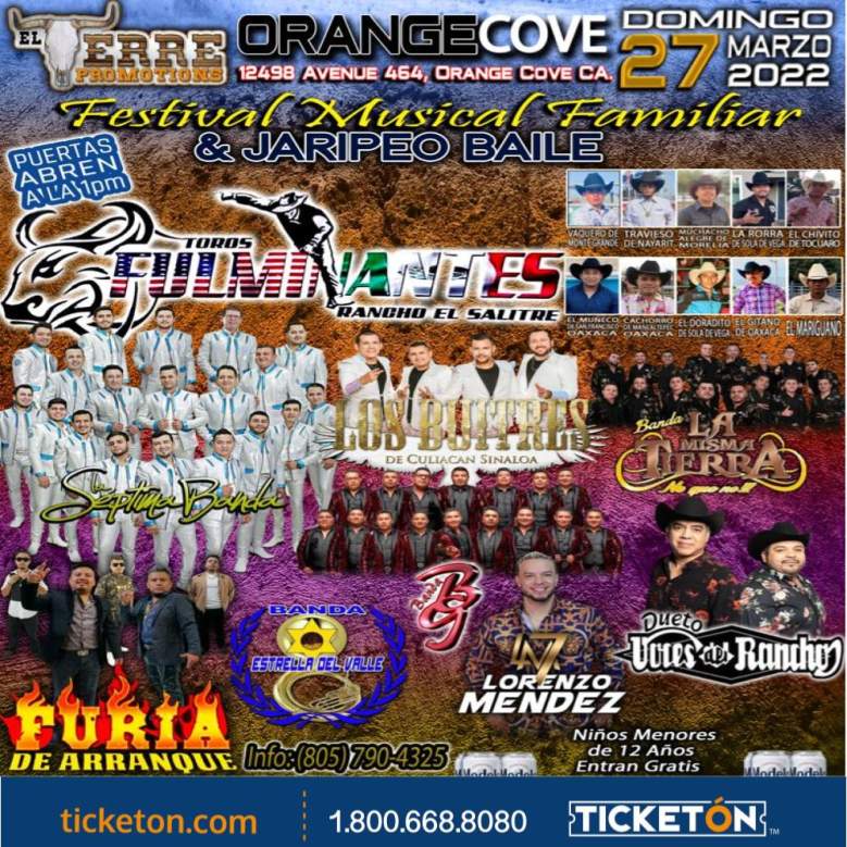 El cartel del show de Lorenzo Méndez en Orange Cove