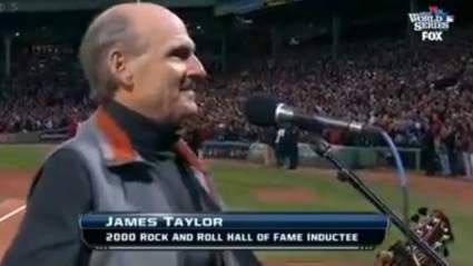 WATCH: James Taylor Screws Up National Anthem at World Series