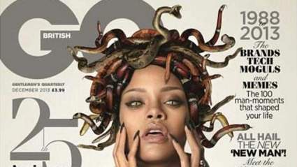 PHOTO: Rihanna Poses Topless como Medusa en la cubierta británica GQ