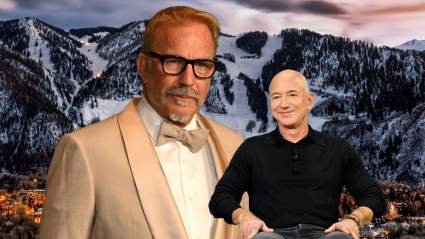 Kevin Costner Spotted en el famoso Aspen Bash de Jeff Bezos